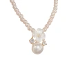 The 2025 new style of elegant, fashionable, gentle and versatile flower pearl pendant necklace with a light luxury and individual design sense collarbone chain Item Picture